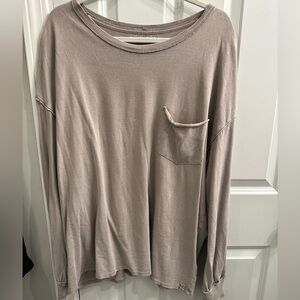 Free People long sleeve shirt beige/grey new with tags